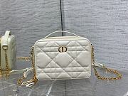 Dior caro box chain white quilted calfskin bag - 2