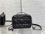 Dior caro box chain black quilted calfskin bag - 2