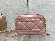Dior caro box chain pink quilted calfskin bag - 4