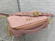 Dior caro box chain pink quilted calfskin bag - 3