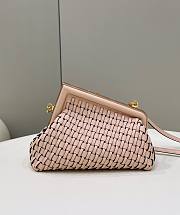 Fendi First small pink braided leather bag - 6