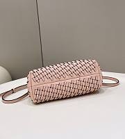 Fendi First small pink braided leather bag - 4