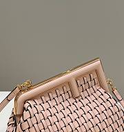 Fendi First small pink braided leather bag - 2