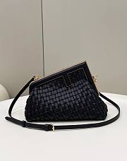 Fendi First small black braided leather bag - 1