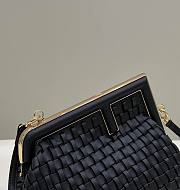 Fendi First small black braided leather bag - 5