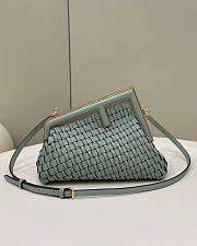 Fendi First small mint braided leather bag  - 1