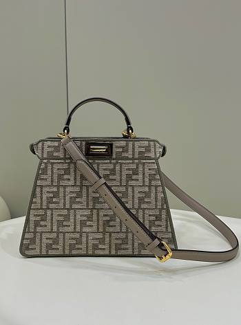 Fendi Peekaboo ISeeU small grey fabric bag