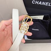 Chanel white CC belt 3cm - 5