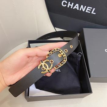 Chanel black CC belt 3cm