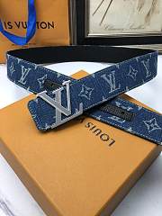 Louis Vuitton denim belt 4cm - 1