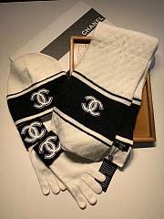 Chanel white hat glove scarf (a set) - 5