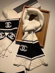 Chanel white hat glove scarf (a set) - 4