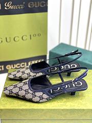 GUCCI blue GG slingback heels - 3