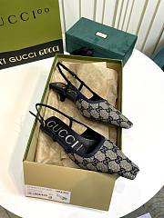 GUCCI blue GG slingback heels - 4