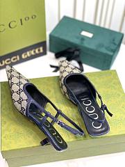 GUCCI blue GG slingback heels - 5