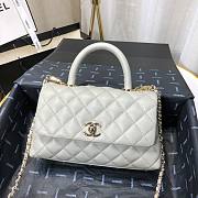 Chanel Coco Grained Calfskin Gray Flap Bag 24cm  - 6