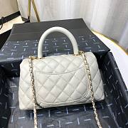 Chanel Coco Grained Calfskin Gray Flap Bag 24cm  - 5