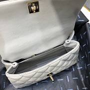 Chanel Coco Grained Calfskin Gray Flap Bag 24cm  - 4