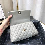 Chanel Coco Grained Calfskin Gray Flap Bag 24cm  - 2