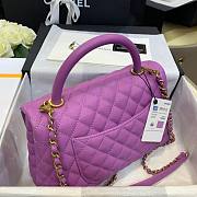 Chanel Coco Handle Purple Caviar Large Bag - 4