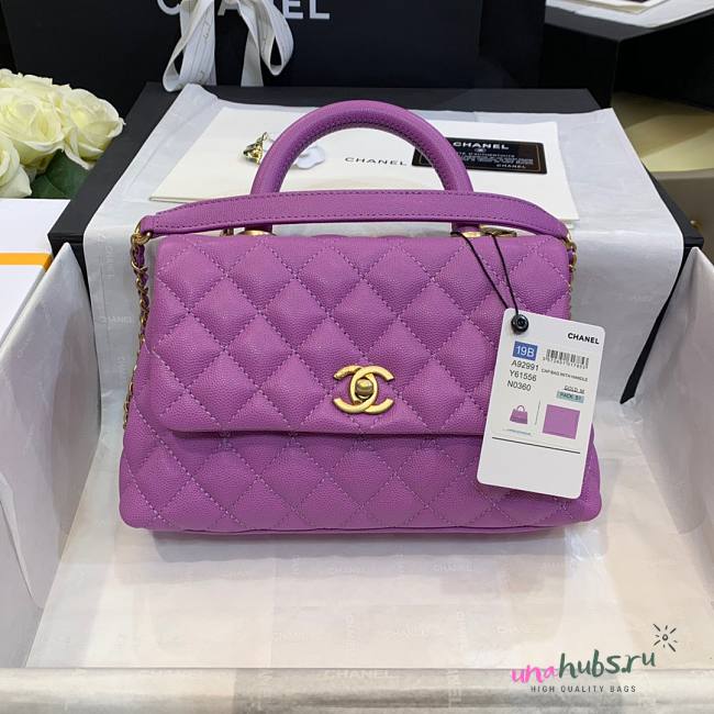 Chanel Coco Handle Purple Caviar Small Bag - 1