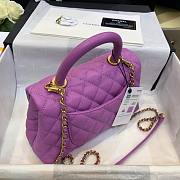 Chanel Coco Handle Purple Caviar Small Bag - 6