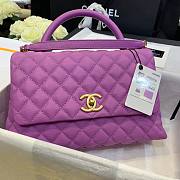 Chanel Coco Handle Purple Caviar Large Bag - 1