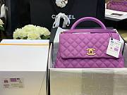 Chanel Coco Handle Purple Caviar Large Bag - 2