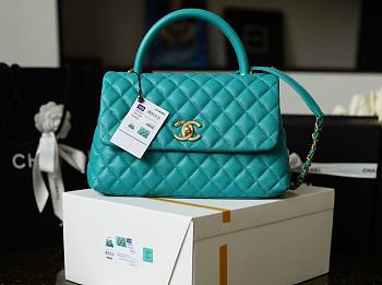 Chanel Coco Handle Blue Large Caviar Bag