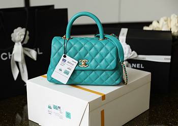 Chanel Coco Handle Blue Small Caviar Bag