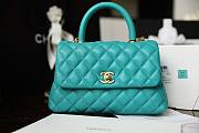 Chanel Coco Handle Blue Small Caviar Bag - 2