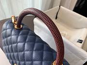 Chanel Coco Handle Blue Caviar Red Handle Large Bag  - 6