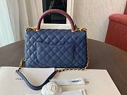 Chanel Coco Handle Blue Caviar Red Handle Large Bag  - 4