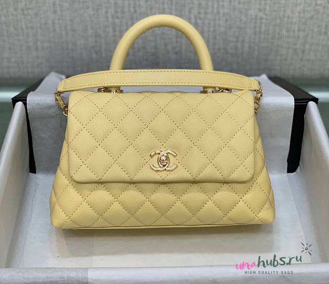 Chanel Coco Handle Yellow Caviar Small Bag - 1