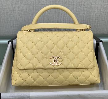 Chanel Coco Handle Yellow Caviar Large Bag