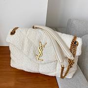 YSL LouLou Medium Quilted White Tweed Bag - 1