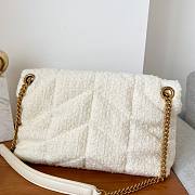 YSL LouLou Medium Quilted White Tweed Bag - 5