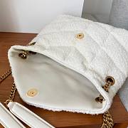 YSL LouLou Medium Quilted White Tweed Bag - 6