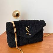 YSL LouLou Small Quilted Black Tweed Bag - 3