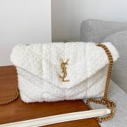 YSL LouLou Small Quilted White Tweed Bag - 1