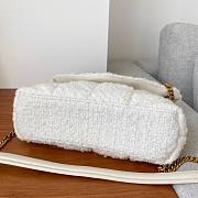 YSL LouLou Small Quilted White Tweed Bag - 3