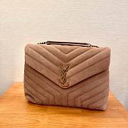 YSL Loulou Bag Y-Quilted brown suede large bag - 1