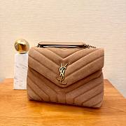 YSL Loulou Bag Y-Quilted brown suede medium bag - 1