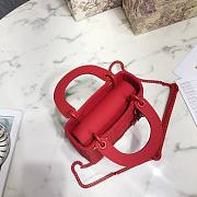 Dior Lady Mini Lambskin Bag Matte Red 17cm - 2