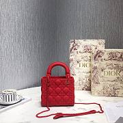 Dior Lady Mini Lambskin Bag Matte Red 17cm - 6