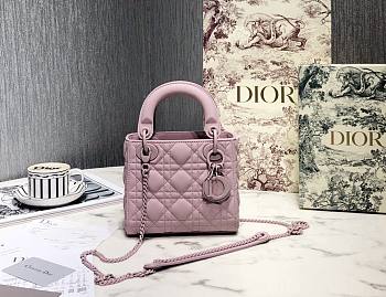 Dior Lady Mini Lambskin Bag Matte Pink 17cm