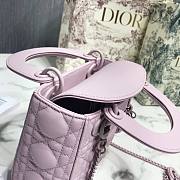 Dior Lady Mini Lambskin Bag Matte Pink 17cm - 4