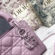 Dior Lady Mini Lambskin Bag Matte Pink 17cm - 3