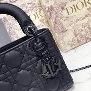 Dior Lady Mini Lambskin Bag Matte Black 17cm - 6