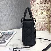 Dior Lady Mini Lambskin Bag Matte Black 17cm - 4